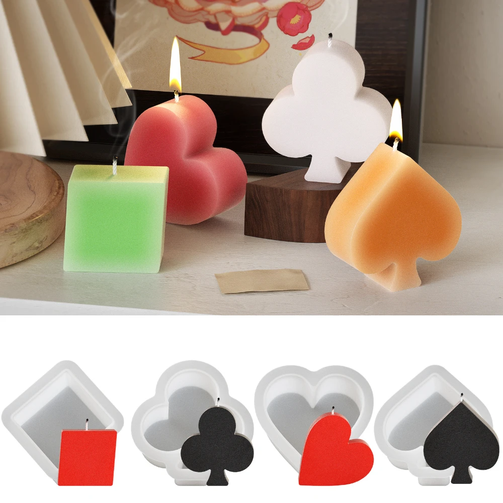 Soap Making Gifts - Easy Demold Poker Symbol Silicone Candle
