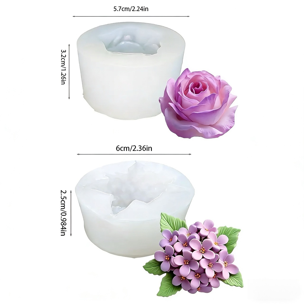 2-Piece 3D Rose and Lilac Sili - Soap Making Gifts ulasan dan harga